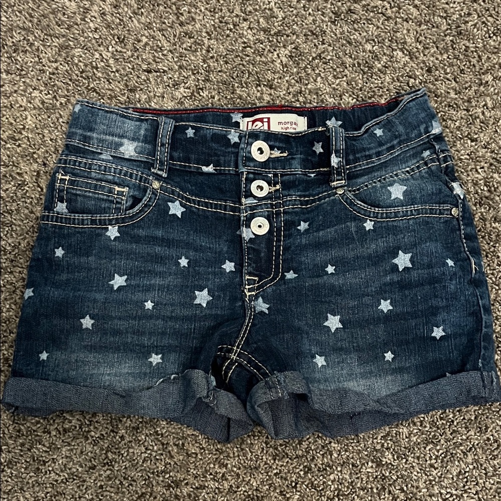 Kids Denim Star-Patterned Shorts